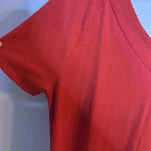 Talbots Red Short Sleeve Maxi Dress Womens Plus 1X Holiday‎ Classic Capsule - Picture 4 of 8